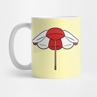 Red and White Beach Umbrella Mug